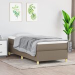vidaXL Sommier à ressorts de lit Taupe 80x200 cm Tissu