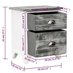 vidaXL Table de chevet 2 Pièces avec 2 tiroirs Gris et blanc