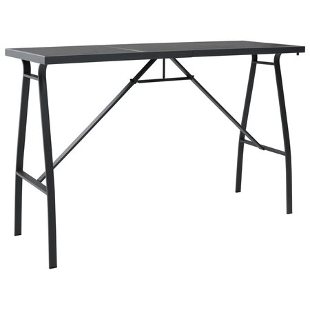 vidaXL Table de bar de jardin Noir 180x60x110 cm Verre trempé