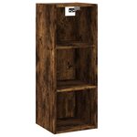 vidaXL Buffet haut Chêne fumé 34 5x34x180 cm Bois d'ingénierie