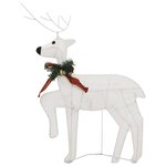 vidaXL Décoration de Noël Renne et traîneau 140 LED extérieur blanc