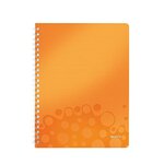 Cahier wow a4 80 pages ligné orange métallisé leitz