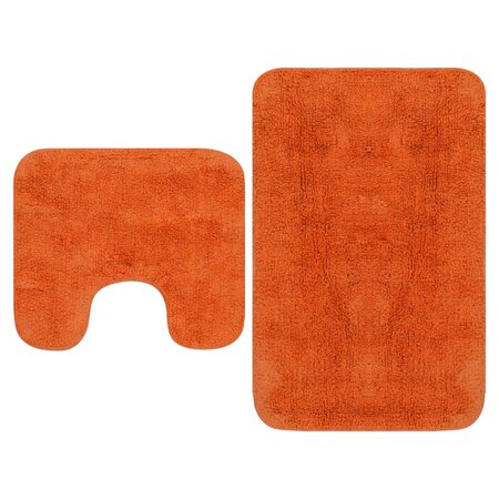 vidaXL Tapis de salle de bain 2 Pièces Tissu Orange