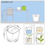 Lechuza jardinière quadro 28 ls all-in-one taupe brillant 16145