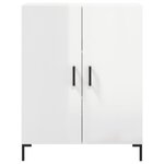 vidaXL Buffet haut Blanc brillant 69 5x34x180 cm Bois d'ingénierie