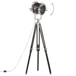 vidaXL Lampadaire à trépied Noir Bois de manguier massif 171 cm