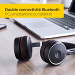 Jabra evolve 80 ms casque circum-aural stereo filaire - casque optimisé microsoft teams avec suppression active du bruit - câble