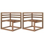 vidaXL Canapé palette de jardin 2 places et coussins taupe Pinède
