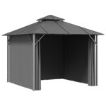 vidaXL Tonnelle avec parois latérales et toit double 3x3 m Anthracite