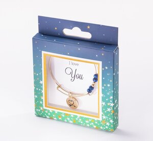 Bracelet cœur avec perles bleues