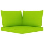 vidaXL Canapé palette de jardin 2 places et coussins vert vif Pinède