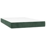 vidaXL Sommier tapissier matelas et LED Vert foncé 120x200 cm Velours