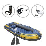 Intex Jeu de canot pneumatique avec moteur et support Challenger 3