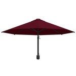 vidaXL Parasol mural avec mât en métal 300 cm Bordeaux