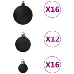 vidaXL Ensemble de boules de Noël 100 Pièces Noir