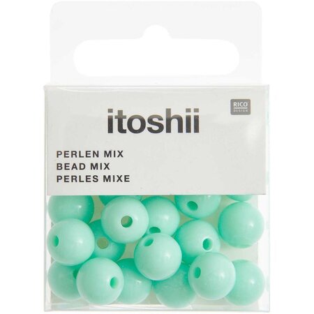 24 Perles rondes 10 mm - menthe