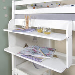 Etagère double suspendue blanche en bois 83cm à fixer à un lit