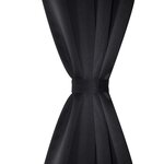 2 Pièces Rideau Blackout Occultant Noir avec Œillets en métal 135x245cm