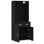 vidaXL Buffet haut Noir 69 5x34x180 cm Bois d'ingénierie