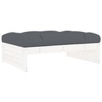 vidaXL Repose-pied de jardin 120x80 cm blanc bois de pin massif
