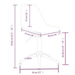 vidaXL Chaises pivotantes à manger lot de 2 gris clair PP