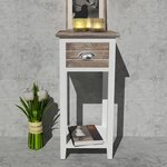vidaXL Table de chevet avec 1 tiroir Marron et blanc