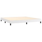 vidaXL Lit à sommier tapissier avec matelas Blanc 200x200cm Similicuir