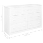 vidaXL Buffet 7 tiroirs Blanc 113x35x73 cm Bois de pin massif