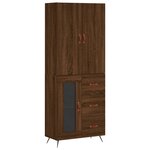 vidaXL Buffet haut Chêne marron 69 5x34x180 cm Bois d'ingénierie