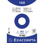 Paquet 100 Fiches Sous Film - Bristol Uni Non Perforé 148x210mm - Blanc - X 10 - Exacompta