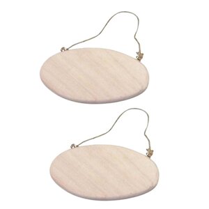 2 plaques de porte ovales avec cordelette 14 5 cm