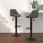 vidaXL Tabourets de bar lot de 2 gris foncé velours