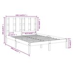 vidaXL Cadre de lit Marron miel Bois massif 135x190 cm Double
