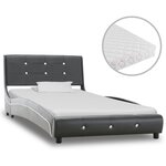 vidaXL Lit avec matelas Gris Similicuir 90 x 200 cm