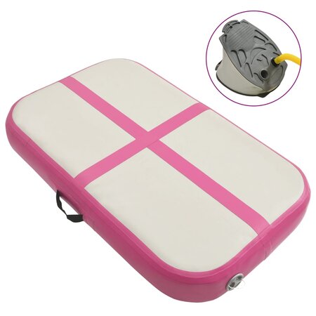 vidaXL Tapis gonflable de gymnastique avec pompe 60x100x20 cm PVC Rose