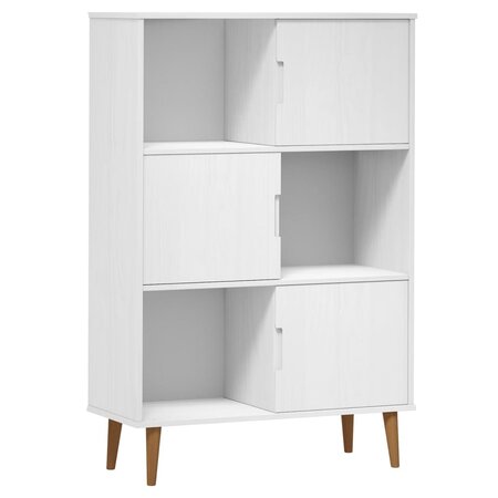 vidaXL Bibliothèque MOLDE Blanc 90x35x133 5 cm Bois massif de pin