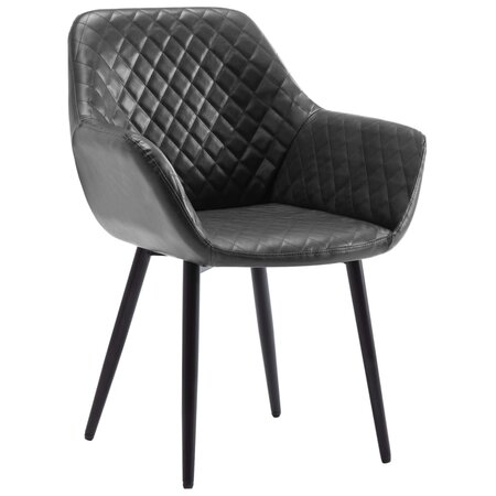 vidaXL Chaise à manger Gris Similicuir