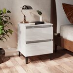 vidaXL Tables de chevet 2 Pièces Blanc brillant 40x35x50 cm Aggloméré
