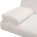 vidaXL Canapé-lit réglable avec deux oreillers Similicuir Blanc crème