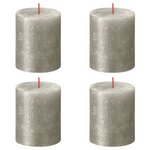 Bolsius Bougies pilier rustiques Shimmer 4 Pièces 80x68 mm Champagne