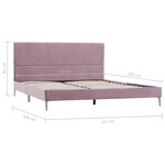 vidaXL Cadre de lit Rose Tissu 160 x 200 cm