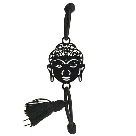 Bracelet élastique fantaisie pour femme noir bouddha