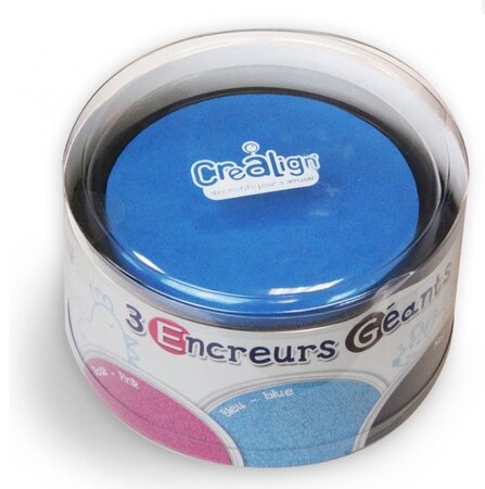 Boites de 3 encreurs rond Bleu rose noir