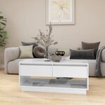 vidaXL Table basse Blanc brillant 102 5x55x44 cm Aggloméré