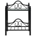 vidaXL Table de chevet 2 Pièces Acier et verre trempé 45x30 5x60 cm Noir