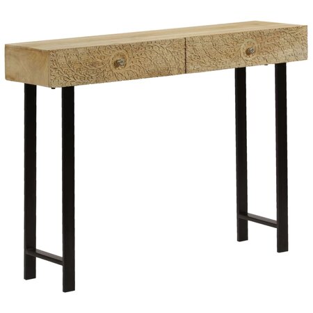 vidaXL Table console Bois de manguier massif 102 x 30 x 79 cm