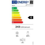 Refrigérateur combiné hoover -  wifi - 351l (257 l + 94l) - 59 5 cm x 200 cm - noir et inox