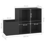vidaXL Armoire à chaussures Gris brillant 105x35 5x70 cm Aggloméré