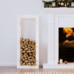vidaXL Support pour bois de chauffage Blanc 41x25x100 cm Bois de pin