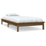 vidaXL Cadre de lit Marron miel 100x200 cm Bois de pin massif